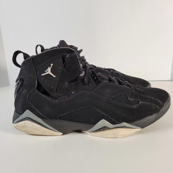 Air Jordan TRUE FLIGHT Black Cool Grey High Top Sneakers Men Size 12.5 - Picture 3 of 14